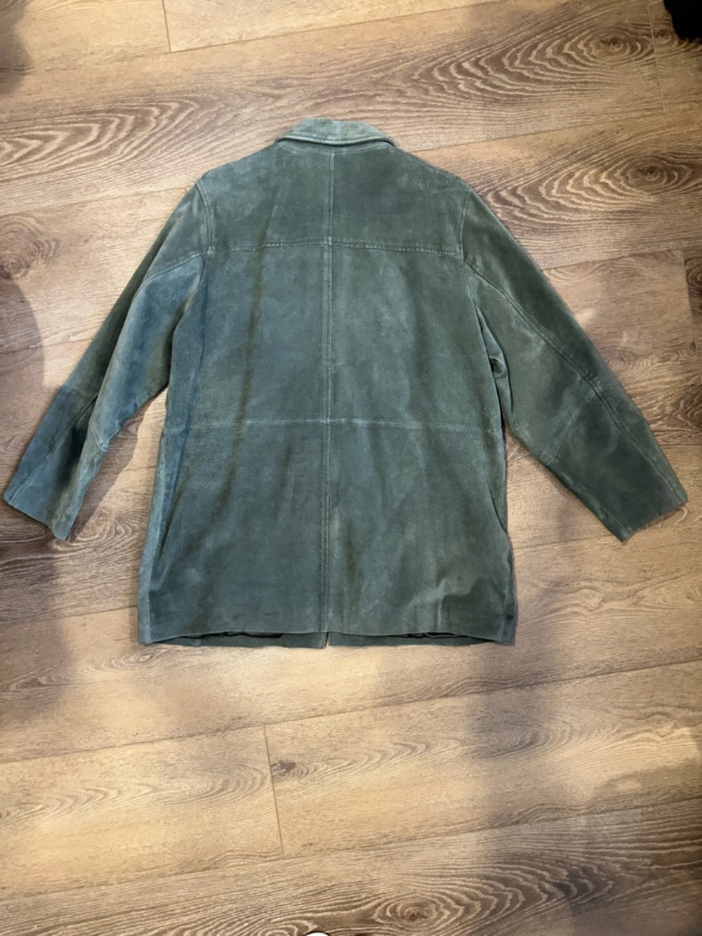 Denver Hayes Olive Green Suede Button-Front Jacket - Picture 7 of 13